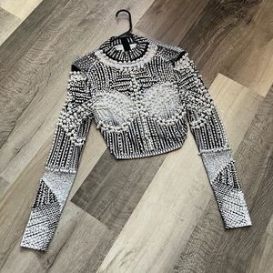 Beaded midriff top size M. Oh so fancy!